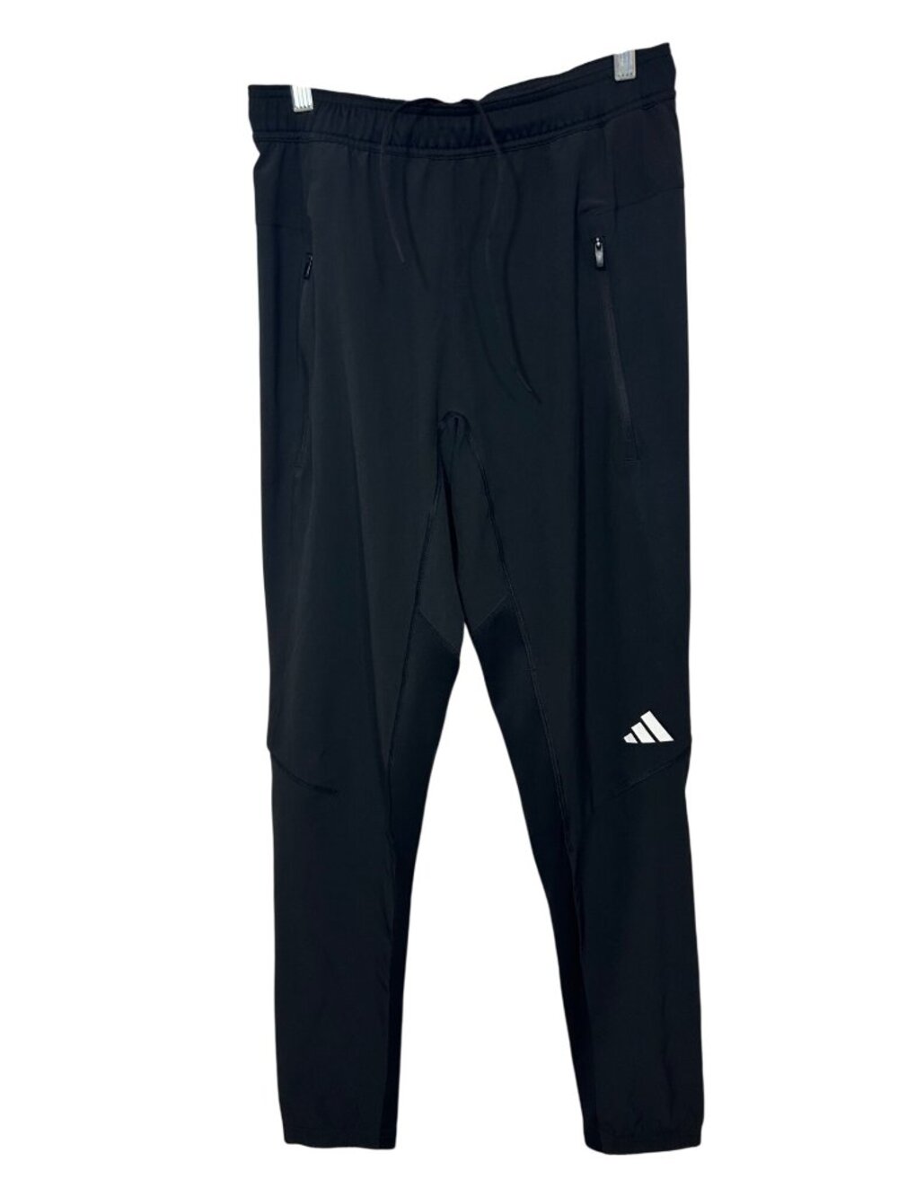 Adidas Men’s Training Pants Black S Slim AEROREADY Zip Pockets Logo  Workout Gym